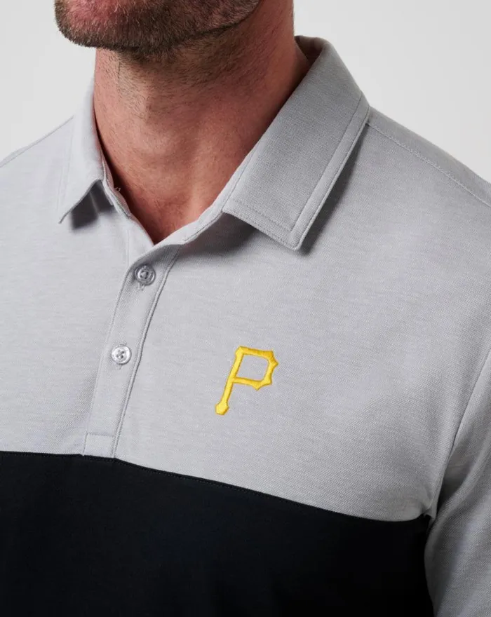 Men PITTSBURGH PIRATES HOME RUN LEADER POLO Heather Greyblack TravisMathew Polos