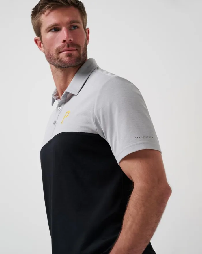 Men PITTSBURGH PIRATES HOME RUN LEADER POLO Heather Greyblack TravisMathew Polos