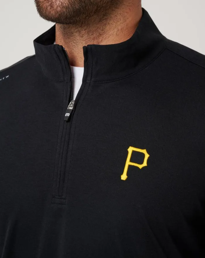 Men PITTSBURGH PIRATES TIME TO TAILGATE QUARTER ZIP Black TravisMathew Quarter Zips