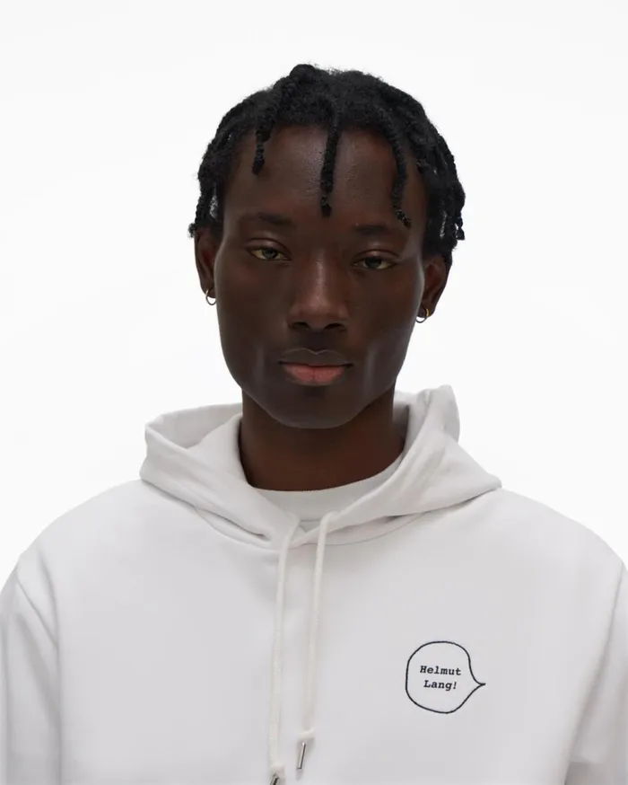 Men Puppy Hoodie Chalk White Helmut Lang Sweatshirts