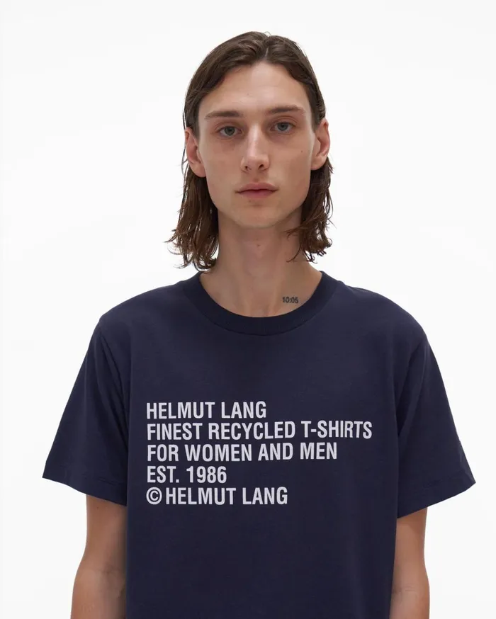 Men Recycled Jersey Tee Admiral Blue Helmut Lang TShirts