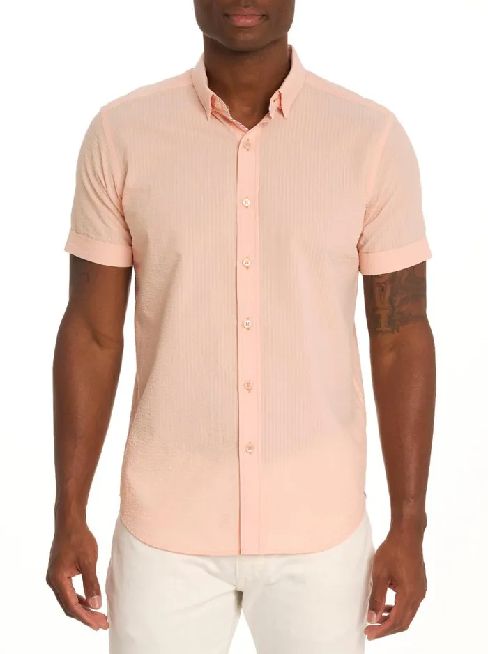 Men Robert Graham Button Down Shirts ANDREWS SHORT SLEEVE BUTTON DOWN SHIRT CORAL Men Robert Graham Button Down Shirts ANDREWS SHORT SLEEVE BUTTON DOWN SHIRT CORAL