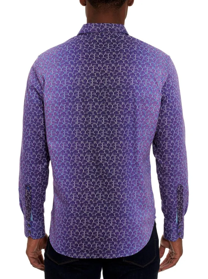 Men Robert Graham Button Down Shirts CALLISTO LONG SLEEVE BUTTON DOWN SHIRT PURPLE