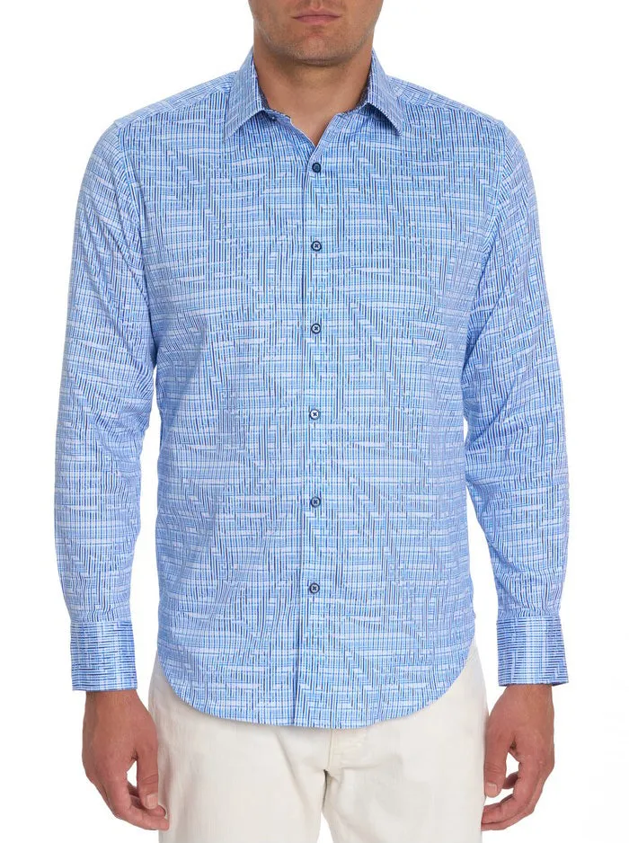 Men Robert Graham Button Down Shirts MEISLER LONG SLEEVE BUTTON DOWN SHIRT BLUE