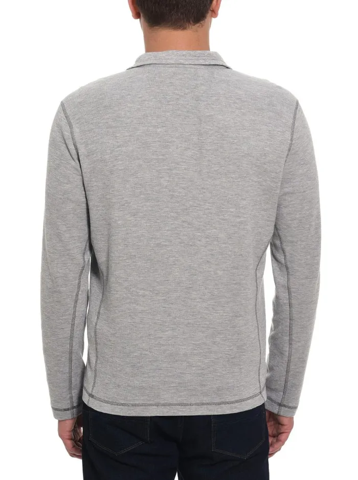 Men Robert Graham Sweaters and Knits POLARIS LONG SLEEVE KNIT HEATHER GREY