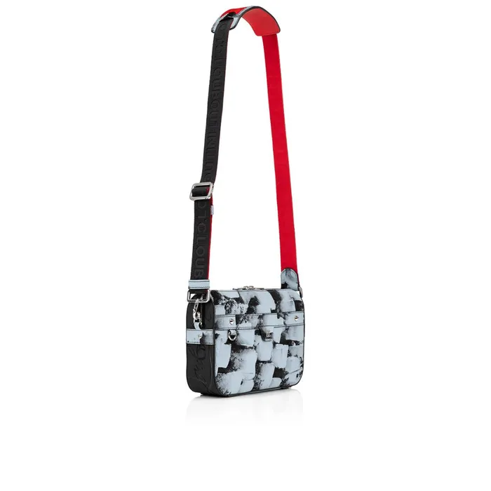 Men Ruisbuddy Messenger Bag 8211 Leather And Rubber 8211 Paseo Blue Christian Louboutin Crossbody Bags
