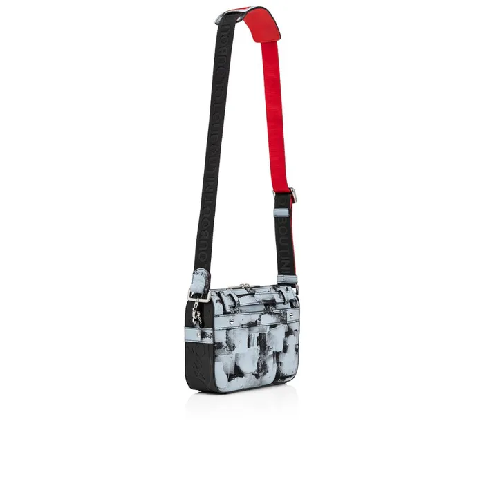 Men Ruisbuddy Messenger Bag 8211 Leather And Rubber 8211 Paseo Blue Christian Louboutin Crossbody Bags