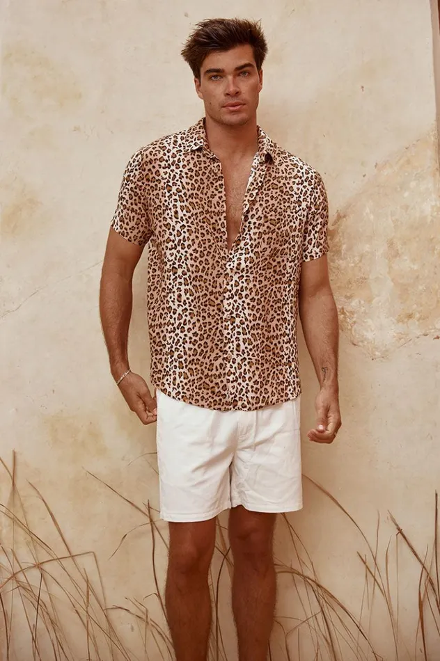 Men Shirts Runaway The Label LEOPARD SHIRT Leopard