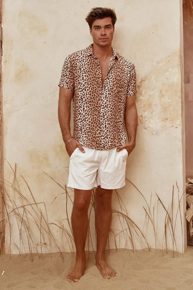Men Shirts Runaway The Label LEOPARD SHIRT Leopard