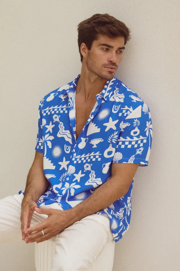 Men Shirts Runaway The Label MATTY SHIRT Bluewhite