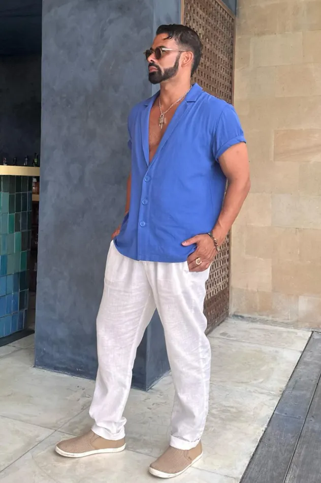 Men Shirts Runaway The Label POOLSIDE SHIRT Blue