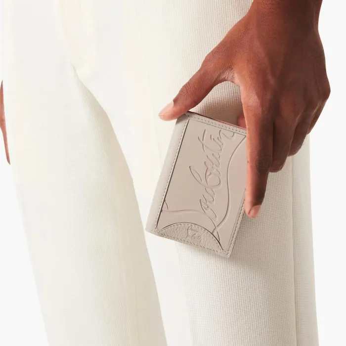 Men Sifnos Card Holder Card Holder 8211 Grained Calf Leather And Rubber 8211 Goose Grey Christian Louboutin Wallets and Cardholders