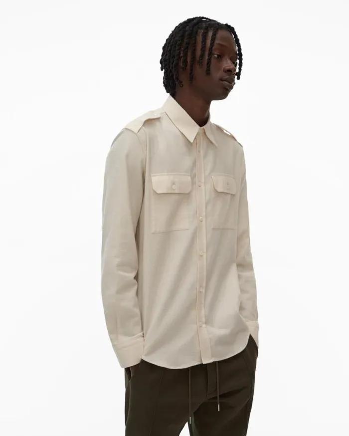Men Strap Shirt Powdered Ecru Helmut Lang Shirts