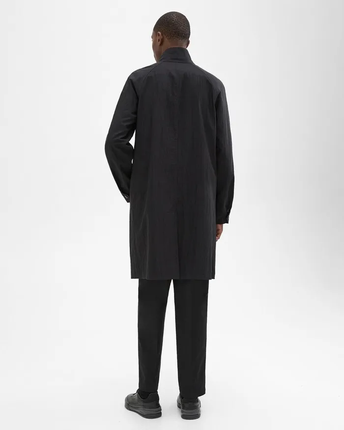 Men Theory Outerwear Reversible StandCollar Trench Coat Black
