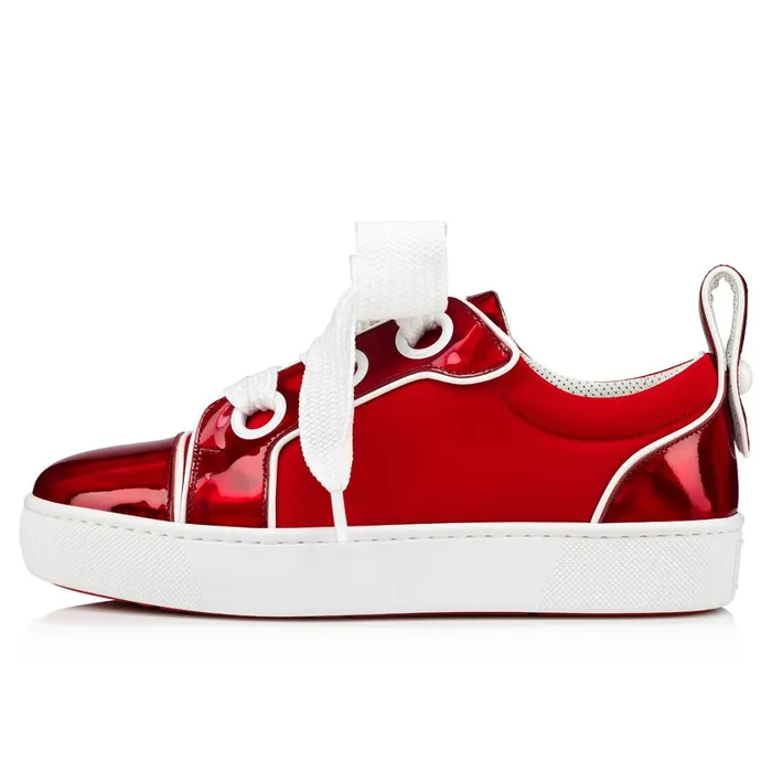 Men Toy Toy Man Lowtop Sneakers 8211 Patent Calf Psychic And Neoprene 8211 Loubi Red Christian Louboutin Low Top Sneakers