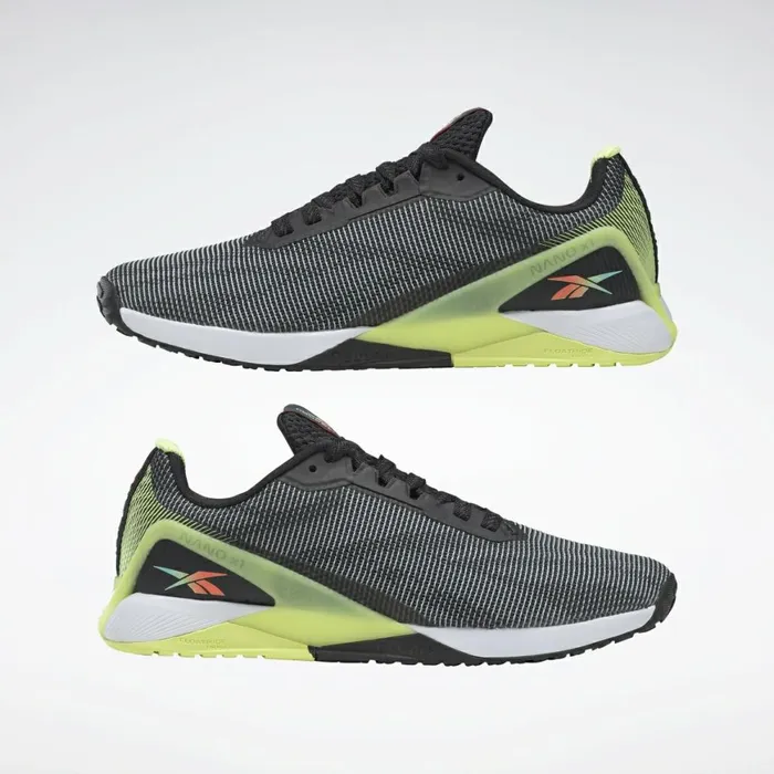 Nano Womens Reebok Nano X1 Grit Training Shoes Black Energy Glow Digital Glow