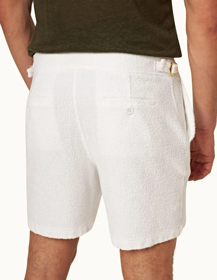 Orlebar Brown Day Shorts Men Bulldog Towelling White