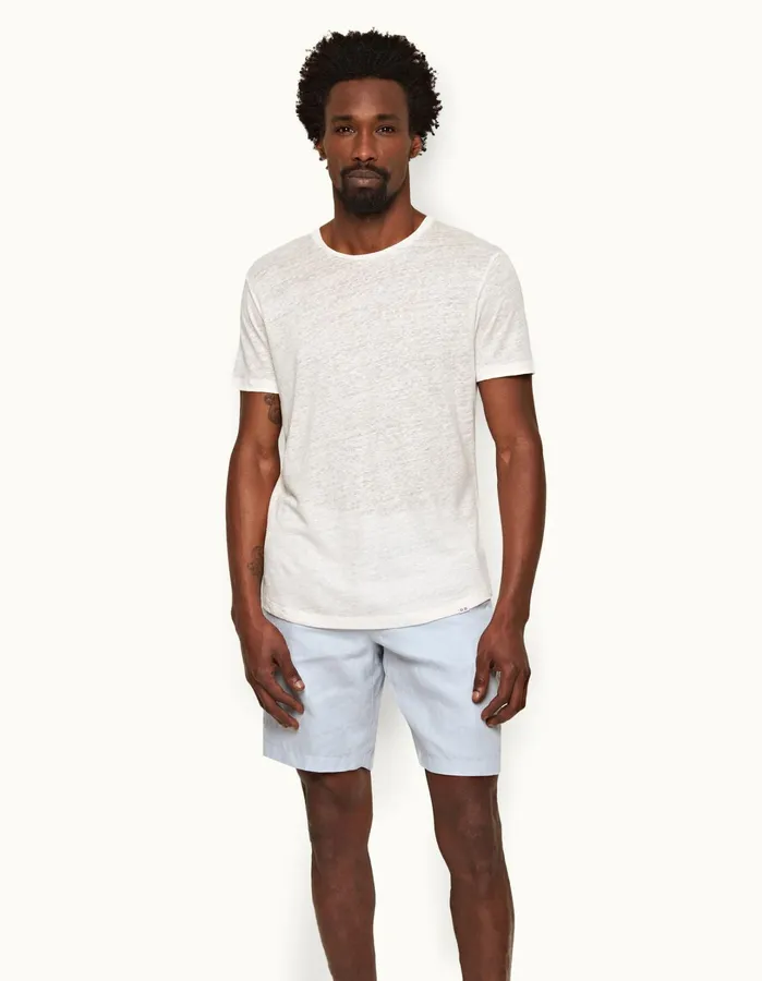 Orlebar Brown Day Shorts Men Norwich Linen Light Island Sky