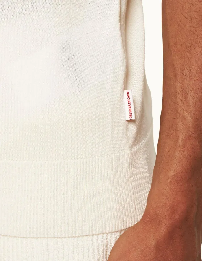 Orlebar Brown Polo Shirts Men Horton Stripe White Sand