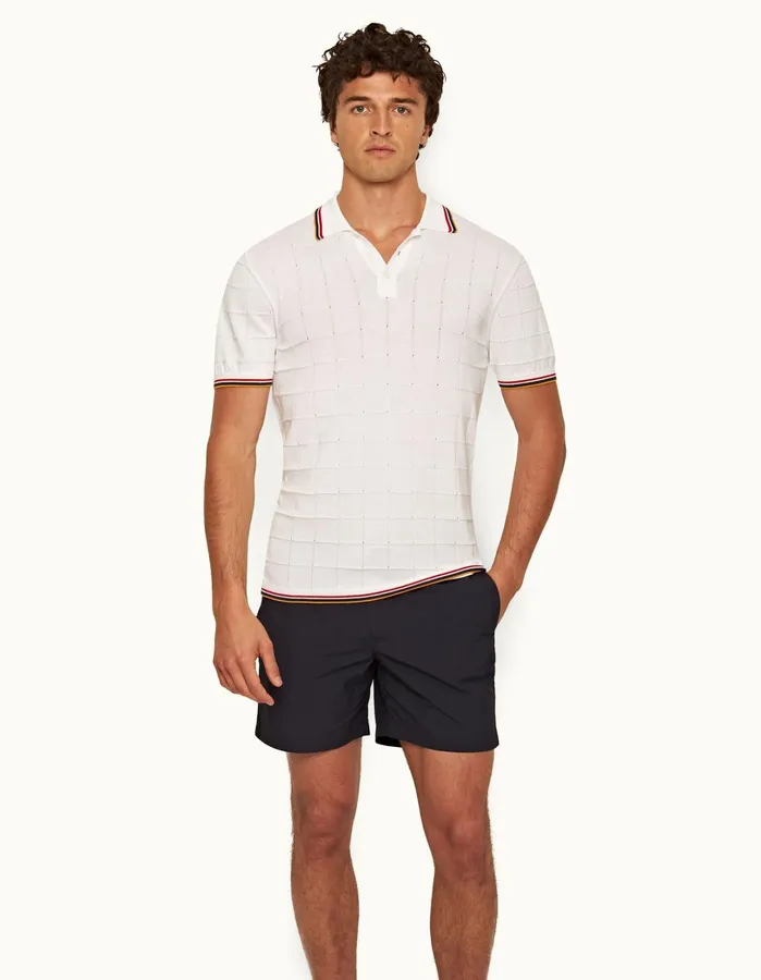 Orlebar Brown Polo Shirts Men Maranon Tipping White