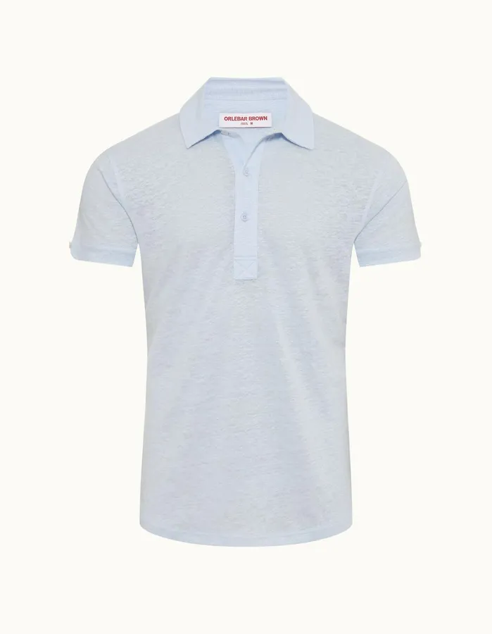 Orlebar Brown Polo Shirts Men Sebastian Linen Hush