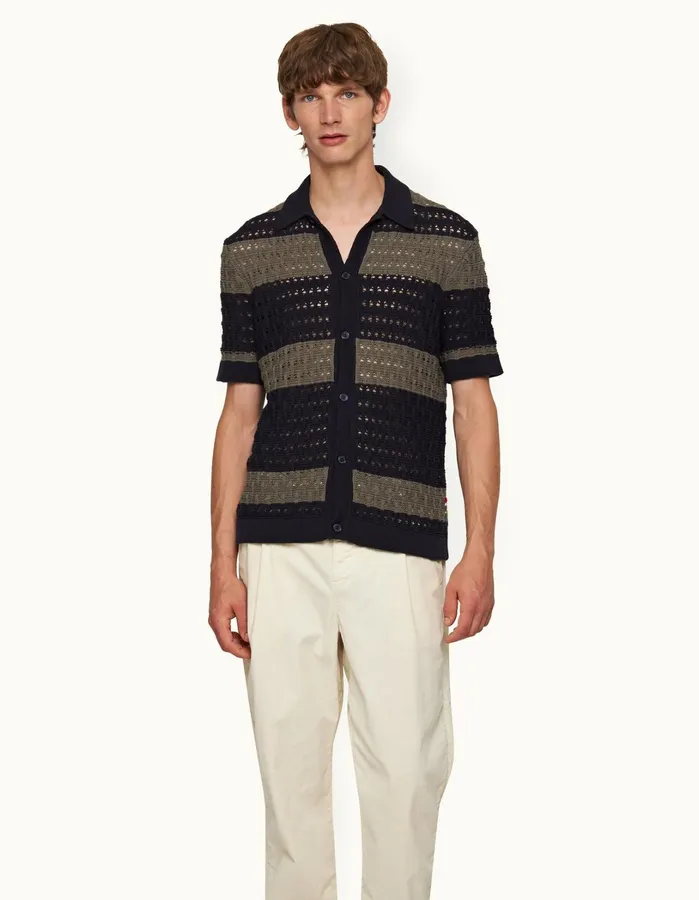 Orlebar Brown Shirts Men Fabien Midnight Navygrey