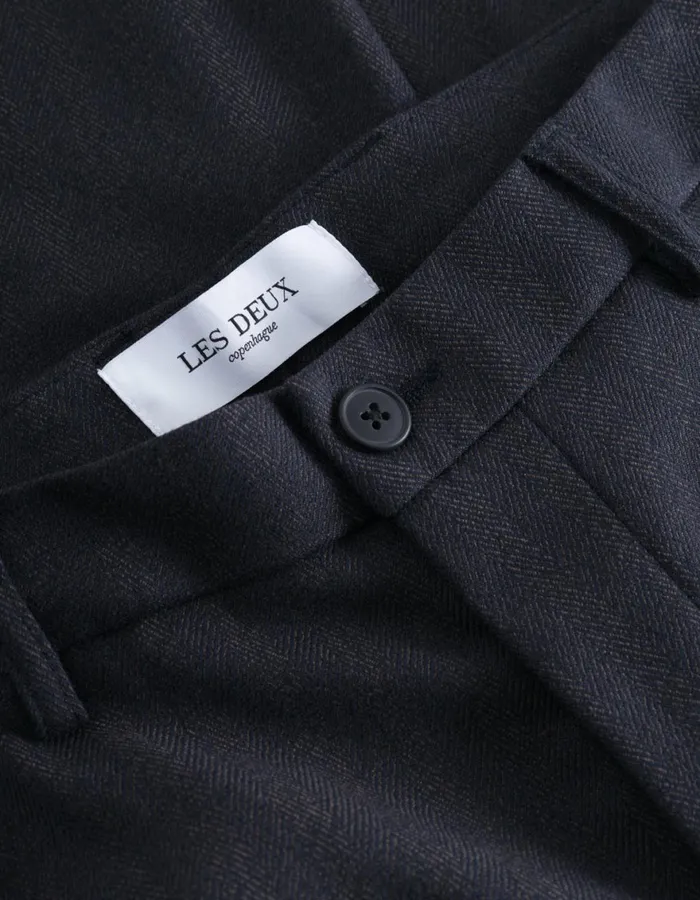 Pants Men Les Deux Como Reg Herringbone Suit Pants 8211 Dark Navy