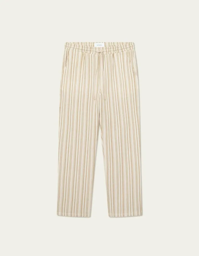Pants Men Les Deux Houston Stripe Cotton Pants 8211 IvoryLichen Green