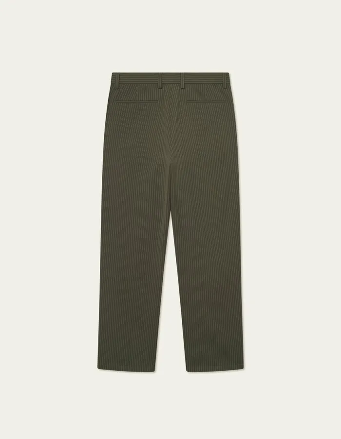 Pants Men Les Deux Reece Pleated Pinstripe Suit Pants 8211 Forest GreenLight Grey