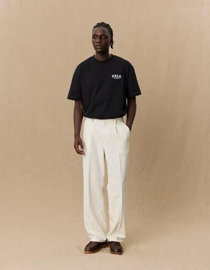 Pants Men Les Deux Yale Pleated Pinstripe Suit Pants 8211 Ivory