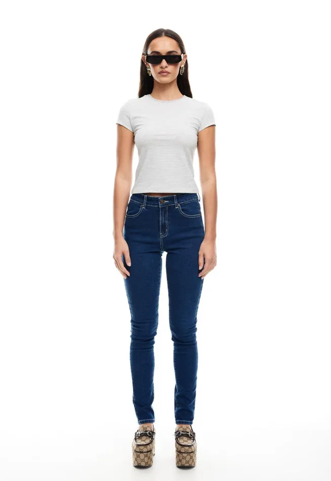 Pants Women Lioness Fashion IN BLOOM SKINNY JEAN Blue Denim Pants Women Lioness Fashion IN BLOOM SKINNY JEAN Blue Denim