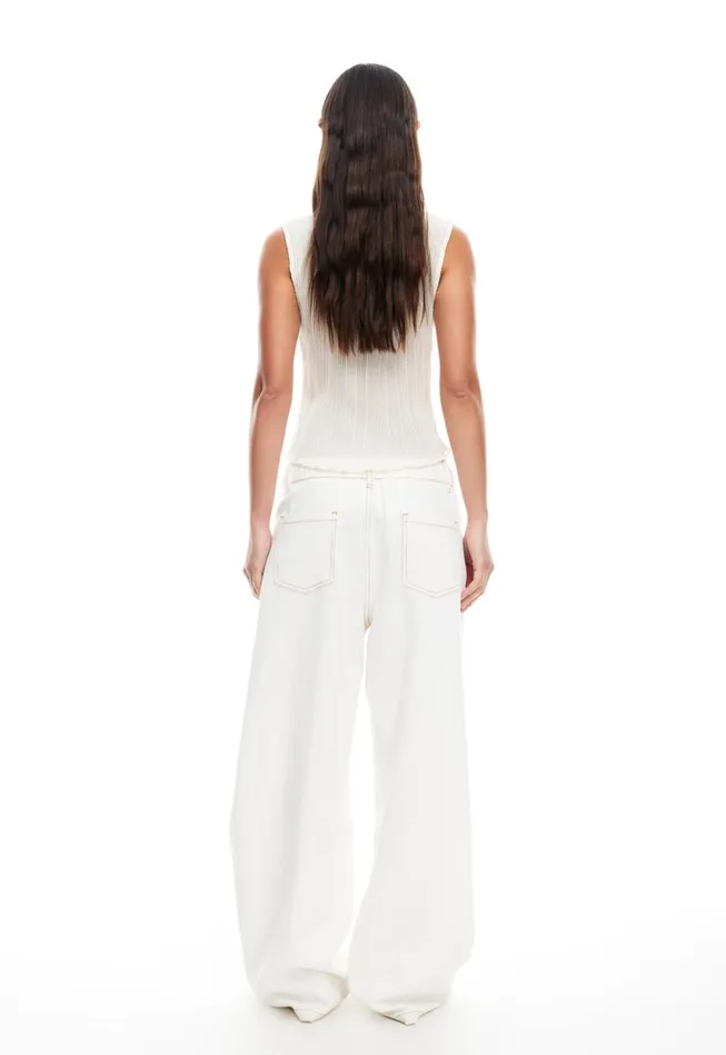 Pants Women Lioness Fashion SLOUCHED TIE UP JEAN Porcelain Pants Women Lioness Fashion SLOUCHED TIE UP JEAN Porcelain