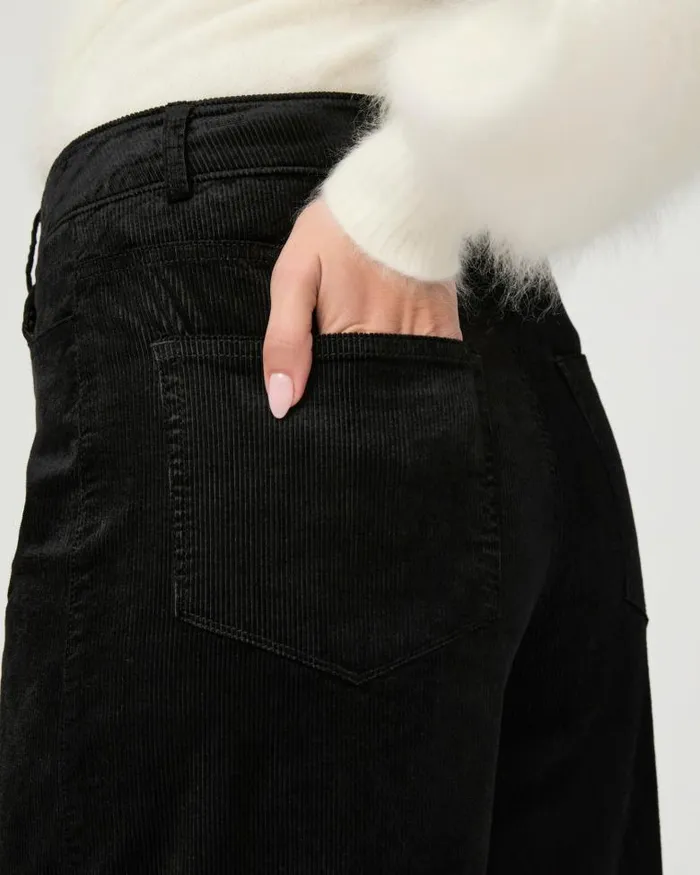 Pants Women PAIGE Harper Ankle Wide Leg Pant 8211 Black Velvet Corduroy Pants Women PAIGE Harper Ankle Wide Leg Pant 8211 Black Velvet Corduroy