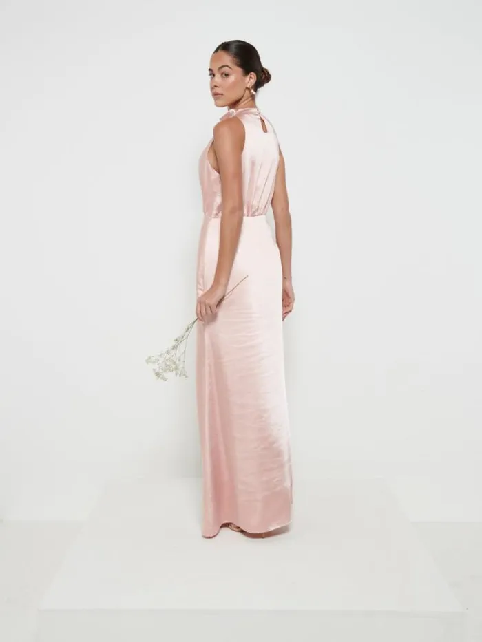 Pretty Lavish Bridesmaid Dresses Women Farrah Maxi Bridesmaid Dress Matte True Blush