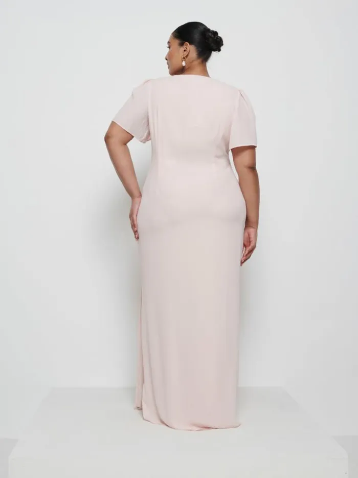 Pretty Lavish Chiffon Bridesmaid Dresses Women Edie Chiffon Maxi Bridesmaid Dress Curve Blush