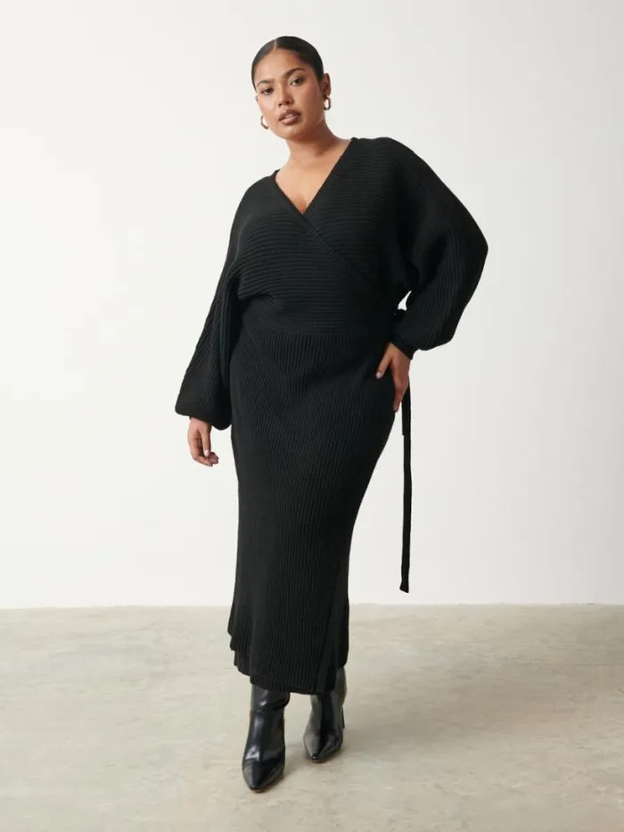 Pretty Lavish Dresses Women Aidan Cosy Wrap Dress Curve Black