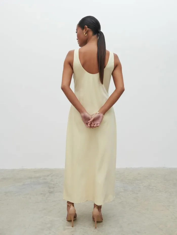 Pretty Lavish Dresses Women Evelyn Satin Slip Midaxi Dress Yellow