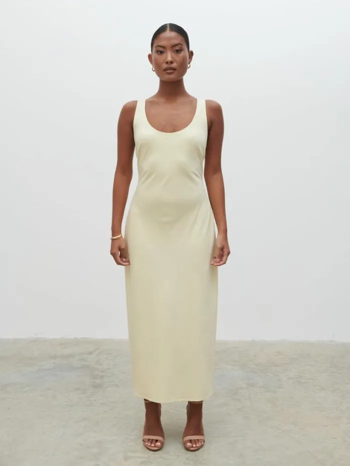 Pretty Lavish Dresses Women Evelyn Satin Slip Midaxi Dress Yellow