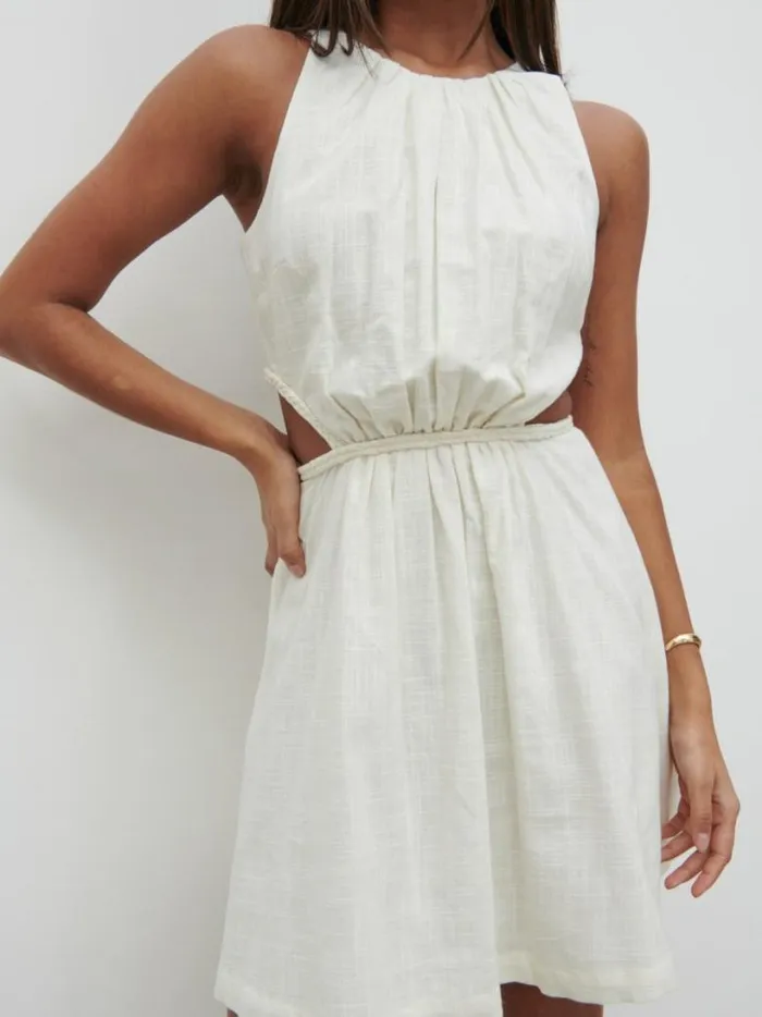 Pretty Lavish Dresses Women Melody Cut Out Mini Dress White