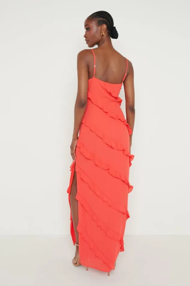 Pretty Lavish Dresses Women Nadine Ruffle Maxi Dress Red