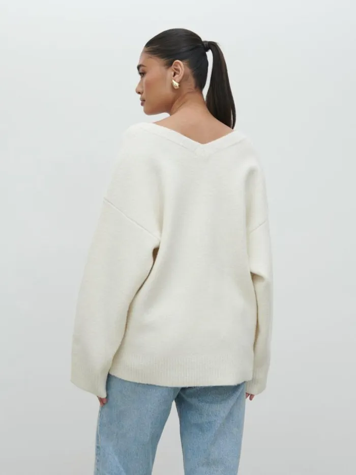 Pretty Lavish Knitwear Women Makai Oversized Cardigan Cream
