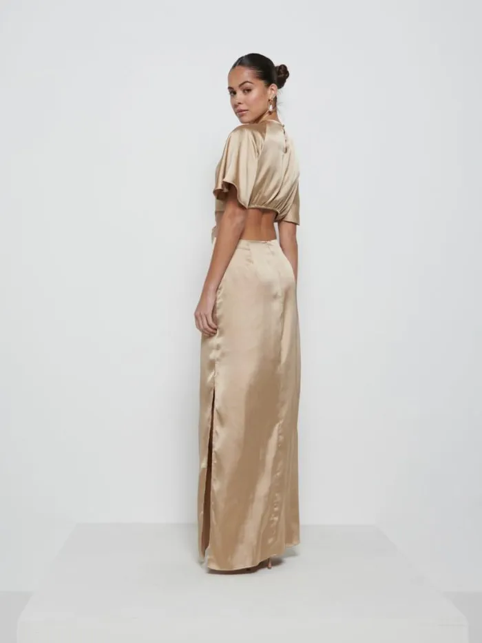 Pretty Lavish Satin Bridesmaid Dresses Women Zara Twist Knot Bridesmaid Dress Bronze