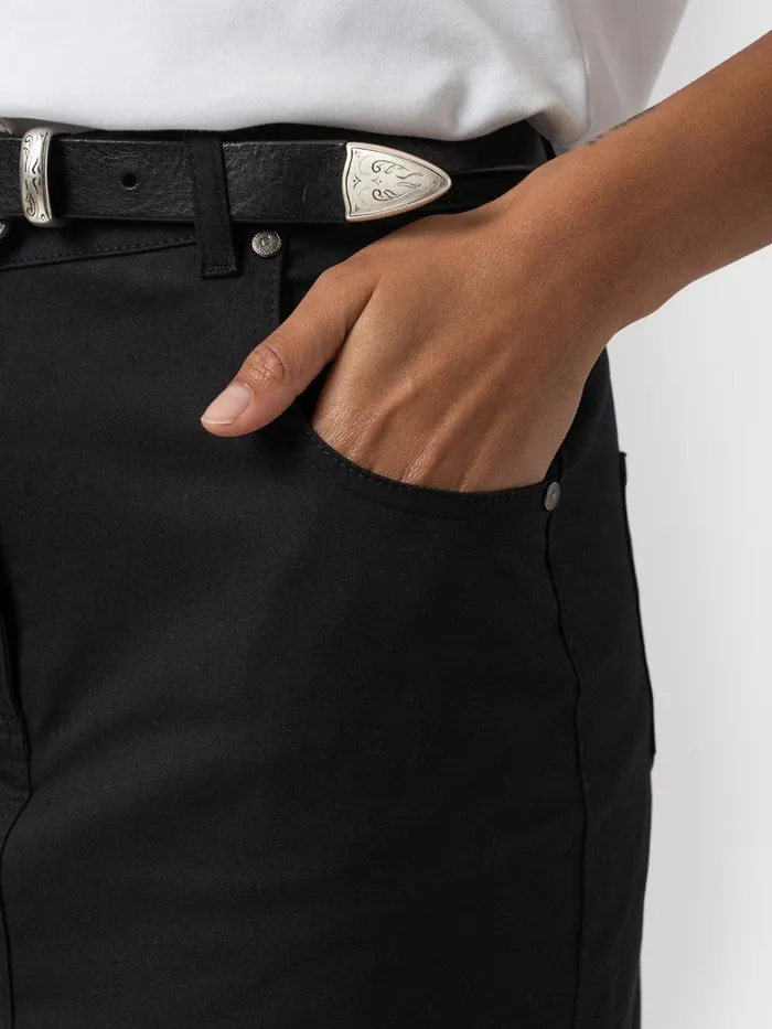 Raye Pencil Midi Denim Skirt 8211 Black Black Women Saint And Sofia Skirts