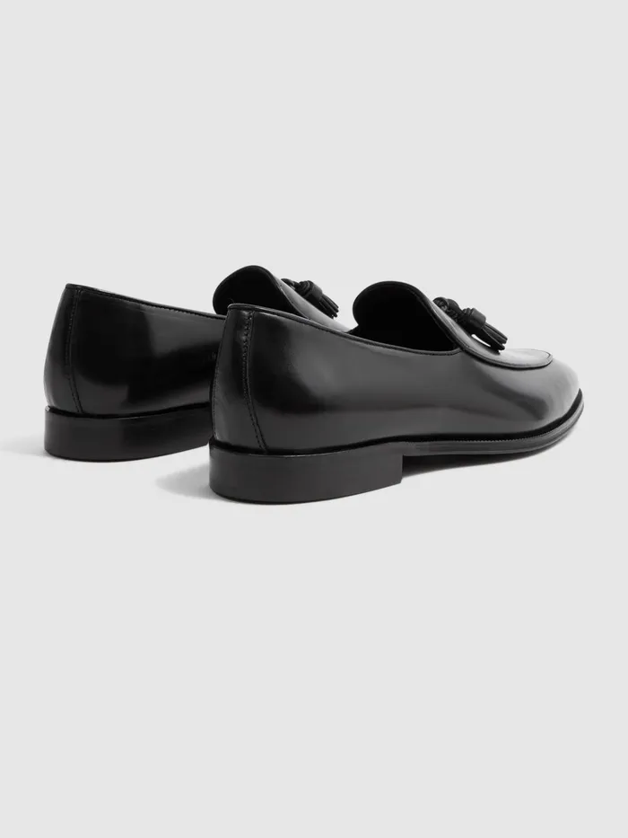 Reiss Formal Shoes Windsor Suede Tassel Loafers Black 8211 Men