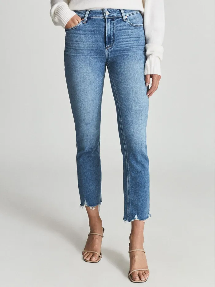 Reiss Jeans Cindy Paige High Rise Slim Fit Jeans Light Wash Denim 8211 Women