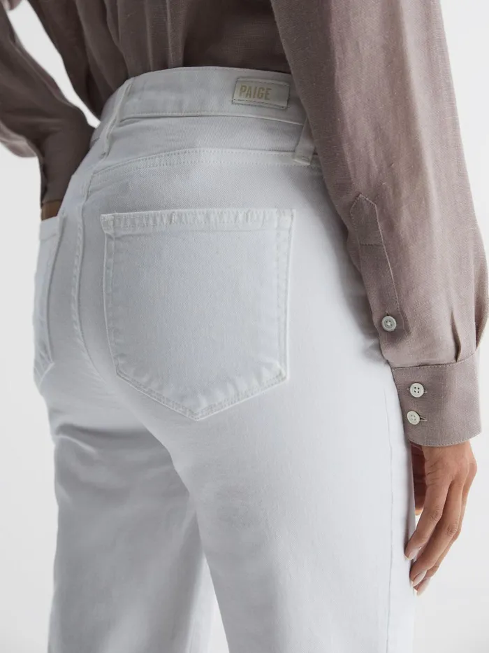 Reiss Jeans Cindy Paige Straight Leg High Rise Jeans Crisp White 8211 Women