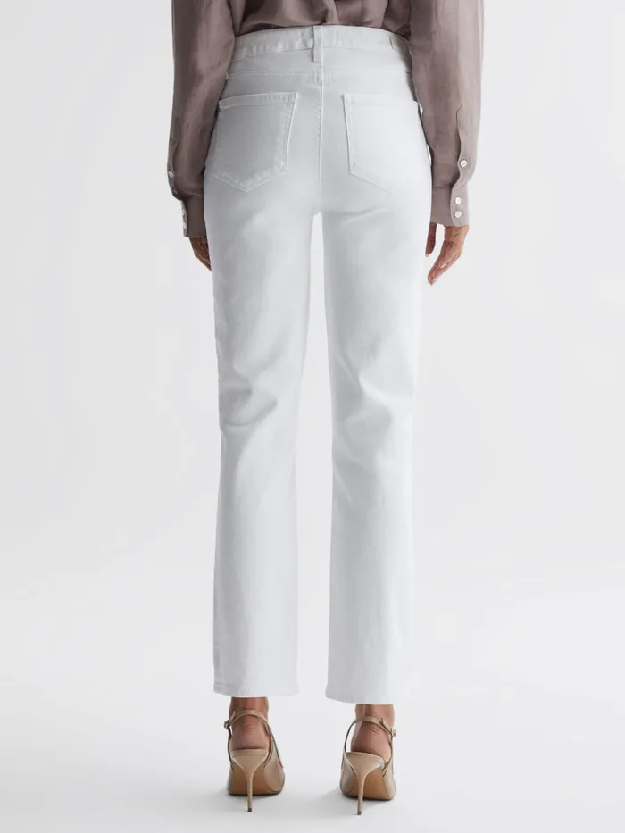 Reiss Jeans Cindy Paige Straight Leg High Rise Jeans Crisp White 8211 Women