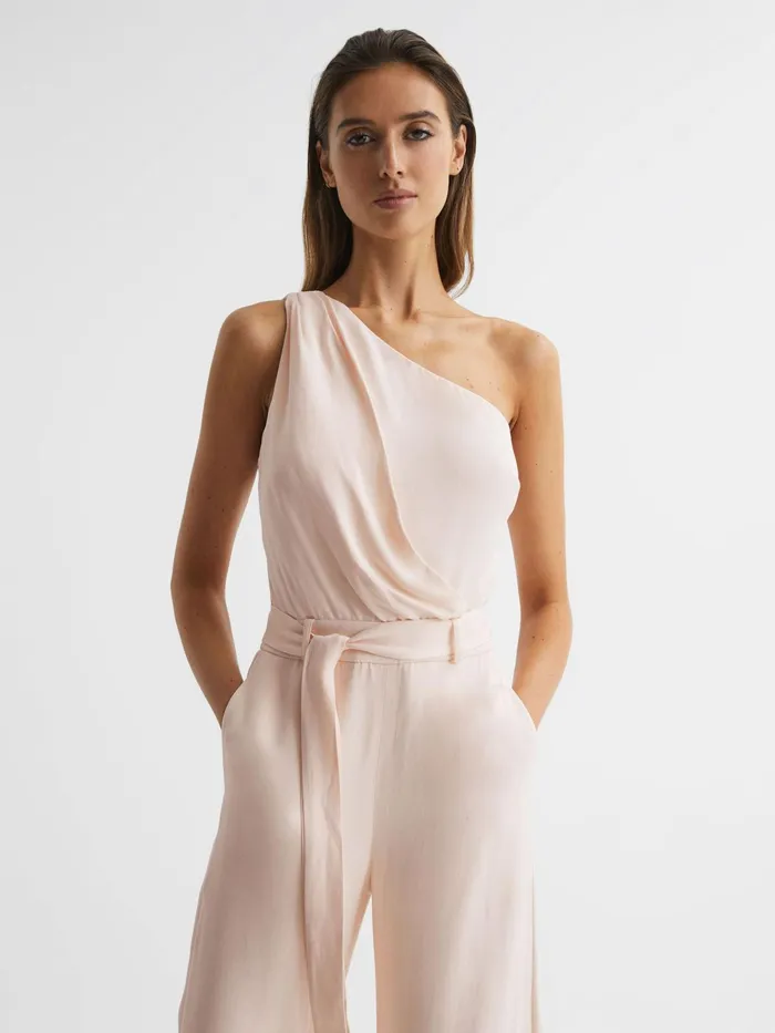 Reiss Jumpsuits Eliza OffTheShoulder Jumpsuit Nude 8211 Women