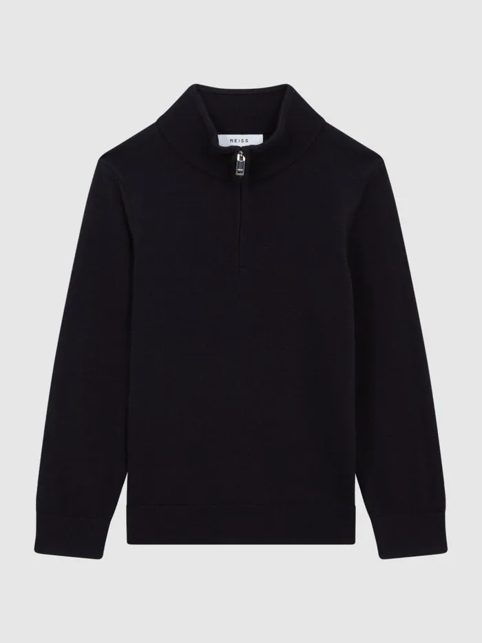 Reiss Knitwear Blackhall Junior Zip Up Knitted Jumper Navy 8211 Children