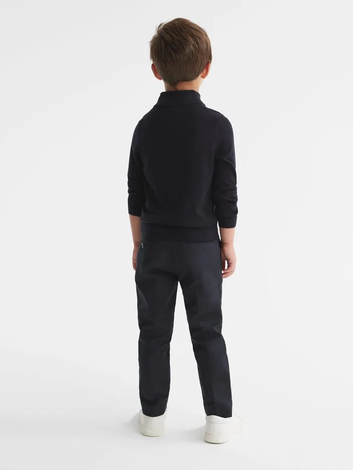 Reiss Knitwear Blackhall Junior Zip Up Knitted Jumper Navy 8211 Children